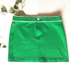 Emerald green Lacoste tennis skirt 100% cotton